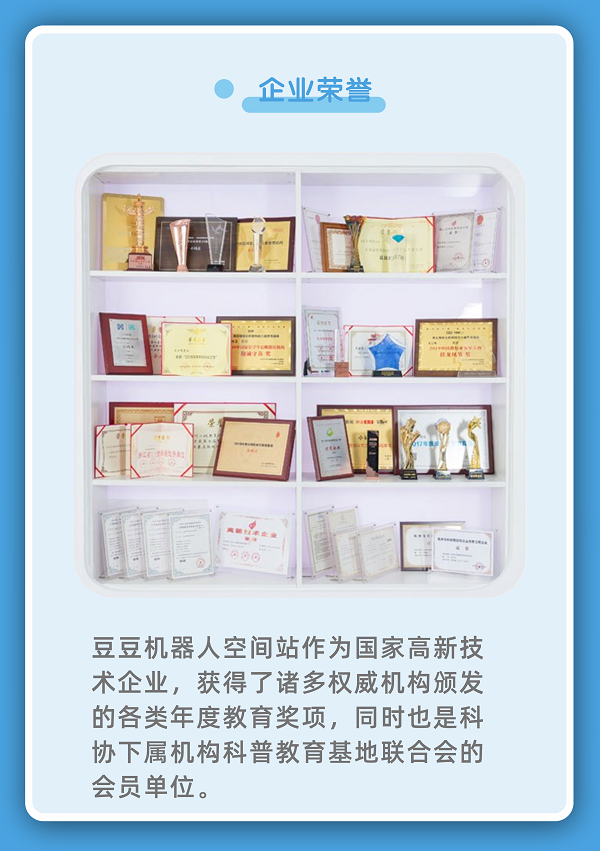豆豆机器人空间站企业荣誉